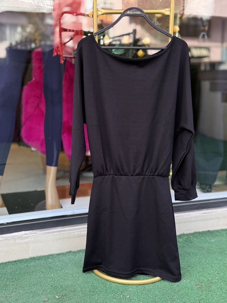 MODAL KUMAŞ DÜŞÜK OMUZ ELBİSE🌸