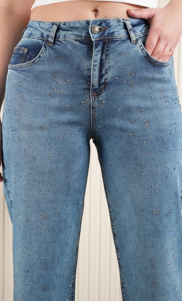 TAŞLI BOL PAÇA FULL LİKRALI PANTALON ❤️