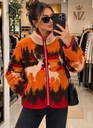 PELUŞ TEDDY GEYİK DESENLİ CEPLİ  CEKET
